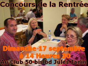Concours de la rentrée::au club dimanche 17/09i